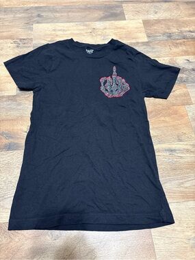 MAKE Market Black Graphic Tee Size Small “F Love” Glitter Heart Streetwear Shirt